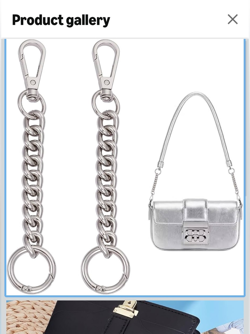 Alloy Chain Bag Handle Extender - Silver